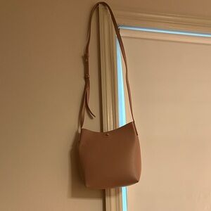 Elegant Tan pink Leather Shoulder Bag